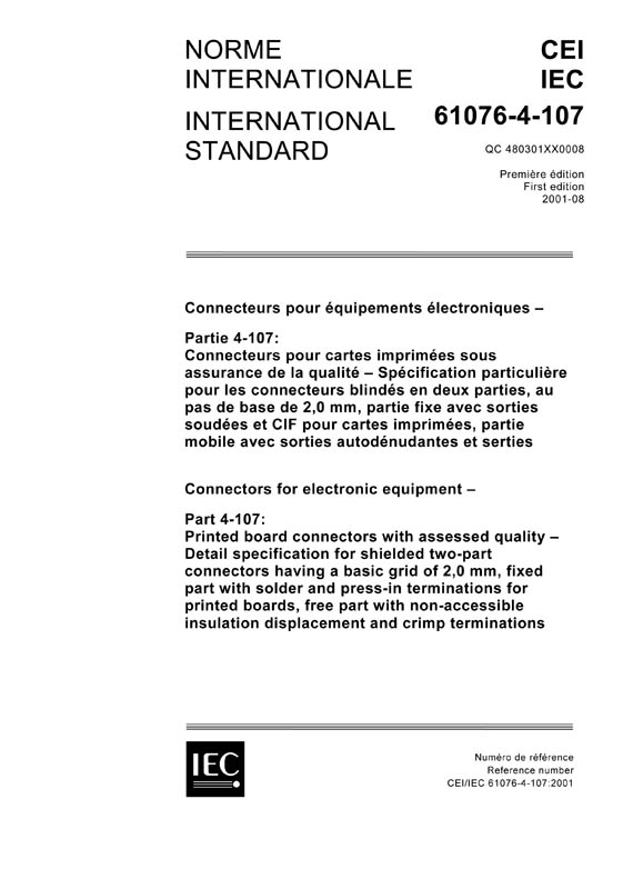 Cover IEC 61076-4-107:2001